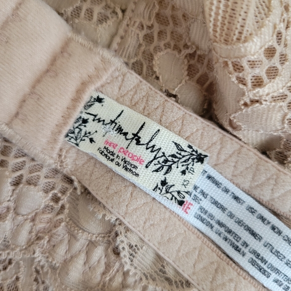Intimately Free People Galloon Lace Halter Bralette in Tan or Nude - Picture 4 of 5